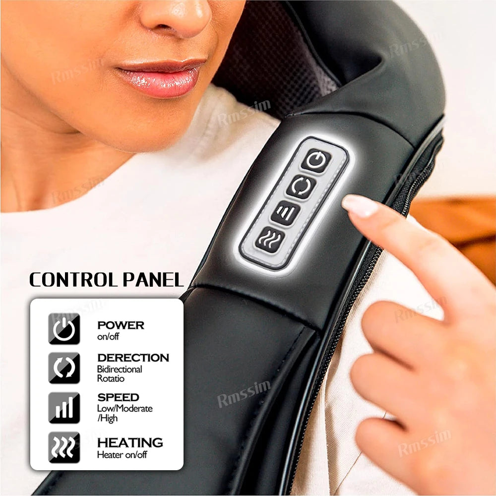 Shiatsu Neck and Back Massager with Heat Deep Tissue Kneading Sports Recovery Massagers for Full Body Electric Massage Pillow