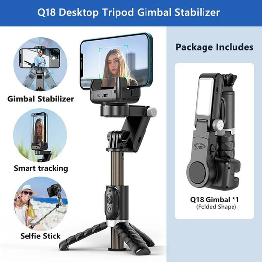 360 Gimbal Stabilizer Selfie Stick Tripod